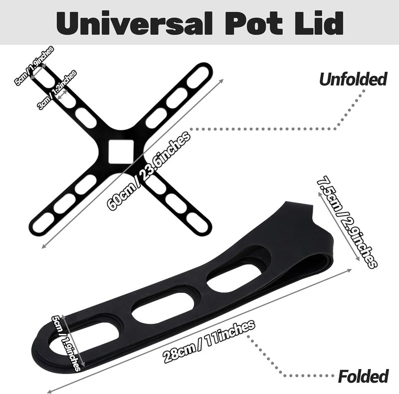 Dormercy Lid Latch Compatible with Crockpots, Crisscross Silicone Universal Securing Strap for Casserole Dishes, Pots, Pans, Black - Image 2